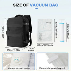 Travel Suitcase & Luggage Set - Essential for Your Trips! Manual Vacuum Compression Backpack with Massive Space Release, Large Capacity + Detachable Design