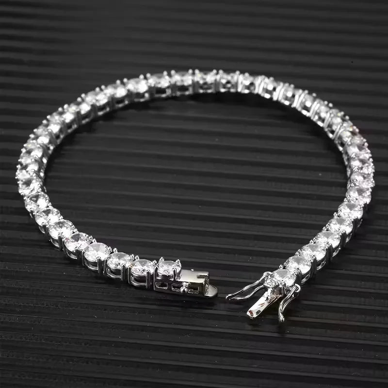 S925 5mm Sterling Silvery Moissanite Tennis Bracelet - Brilliant Cut