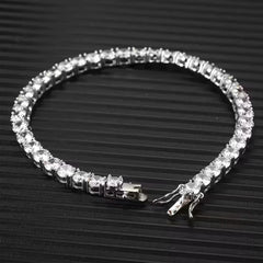 S925 5mm Sterling Silvery Moissanite Tennis Bracelet - Brilliant Cut