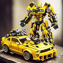 1800pcs ABS Building Blocks, 2-in-1 Transformable Car Model Set