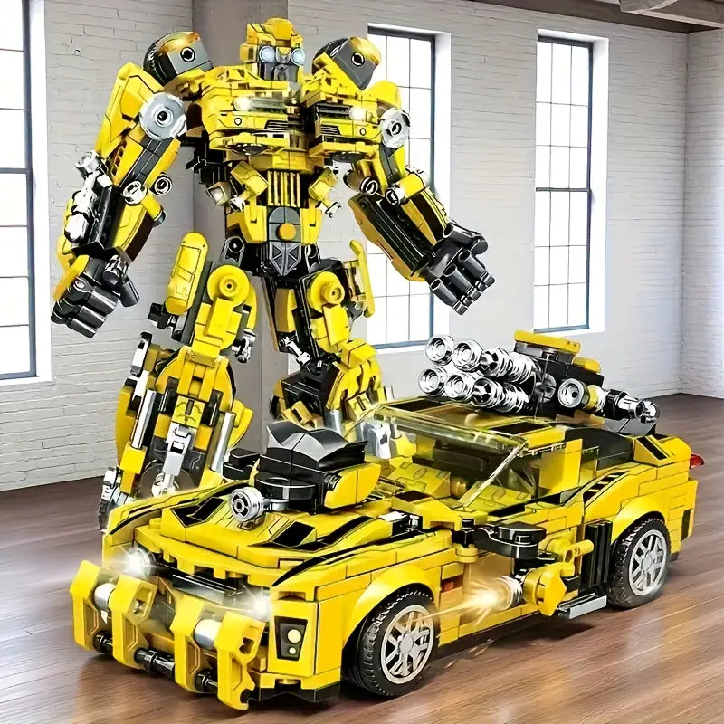 1800pcs ABS Building Blocks, 2-in-1 Transformable Car Model Set