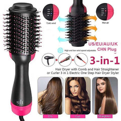 New 3-in-1 Hair Dryer & Hair Curler & Comb One-Step Hot Air Brush Electric Blow Dryer