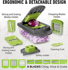 8 Blade Vegetable , Onion Chopper, Cutter, Dicer, Egg Slicer with Container
