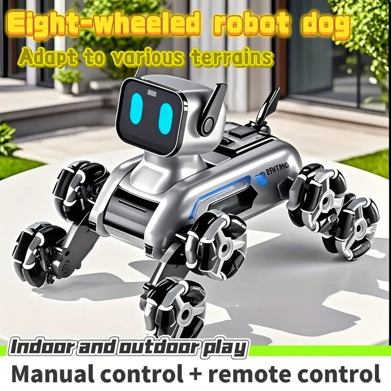 Robot Dog Toy: 8-wheel Drive, Gesture & Remote Control