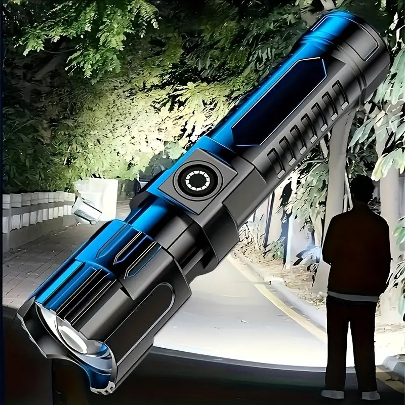 Super Bright 1200 LED Flashlight - Rechargeable High Lumen Handheld Light with Adjustable Focus