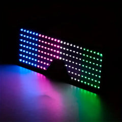 LED Light up Glasses, USB Rechargeable 11 Patterns Multi-Color Glow in the Dark Luminous Glasses for Halloween, Christmas, Costume Party, Music festival, Birthday Party