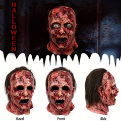 1pc Realistic Blood-Covered Horror Jason Voorhees/Freddy Krueger-Inspired Latex Mask - Funky Horror Face with Bloody Eyes, Nose, Mouth & Expressive Design
