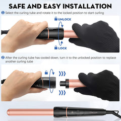 Interchangeable Curling Iron Wand Curler