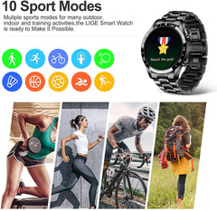 Men's Smart Watch with Stainless Steel Band