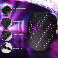 LED Halloween Mask with Gesture Sensing - Transforming LED Face Mask for Men Women Costume Cosplay Party, Best for Christmas, Perfect for Thanksgiving Christmas Halloween Gift