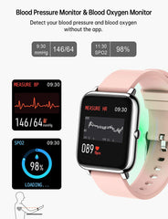 Smartwatch with Blood Pressure, Blood Oxygen Monitor and Fitness Tracker