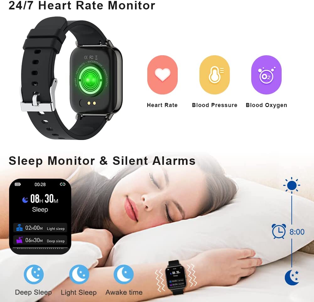 SmartWatchforMenWomen2021_1.69_HDTouchScreenFitnessTrackerSmartwatchforAndroidiOS_FitnessWatchesSleepHeartRateMonitor_IP68WaterproofPedometerActivityTracker24SportsModes