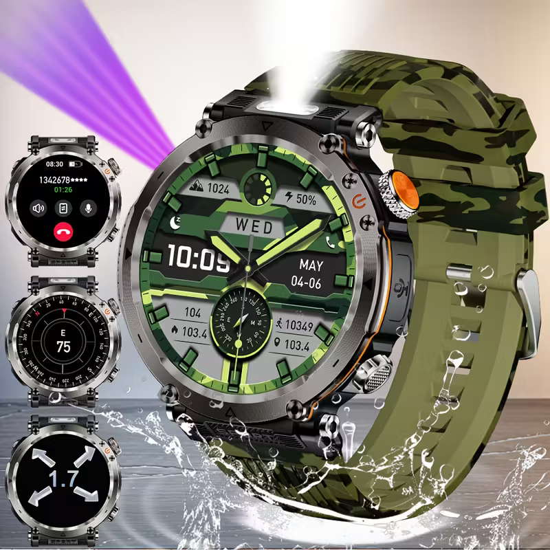 Men'S Outdoor Sports Smartwatch with Wireless 5.0
