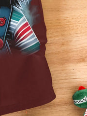 Men'S 3D Printed Black Short-Sleeve T-Shirt - Casual Crew Neck, Slight Stretch Fabric with Cartoon Character Graphic, Perfect for Casual Attire, Novelty Tshirt | Playful Design | Quality Print Finish