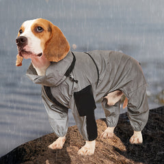 Pet Silvery-Gray Reflective Raincoat