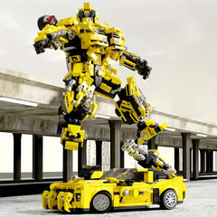 1800pcs ABS Building Blocks, 2-in-1 Transformable Car Model Set, Ideal Gift for Christmas/Halloween/Thanksgiving, Durable and Stylish Display Structure