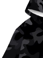 Men's Camouflage Print Hooded Sweatshirt - Loose Fit Full-Body Camo Jacket, Machine Washable Spring/Fall Outdoor Sweater for, Travel & Casual Wear - Camo Suit for men