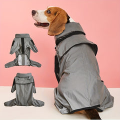 Pet Silvery-Gray Reflective Raincoat
