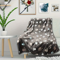 1 Soft Pet Mat Blanket, Suitable for Dog Crate Bed, Cute Paw Pattern, Dog Blanket