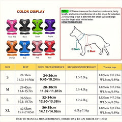 [Christmas Gift] Dog Harnesses Leash, Mesh Cloth Pet Collars, Puppy Breathable Reflective Lead Dog Rope, Adjustable Pet Supplies Christmas Gift