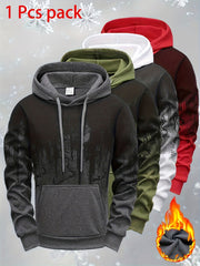 Men'S Lightweight Washable Outdoor Casual Hoodie - Black with Red & White Abstract Print, Long Sleeve Pullover for Hiking, Running, Training & Casual Wear, Hiking Apparel, Casual Style, Comfortable Fit