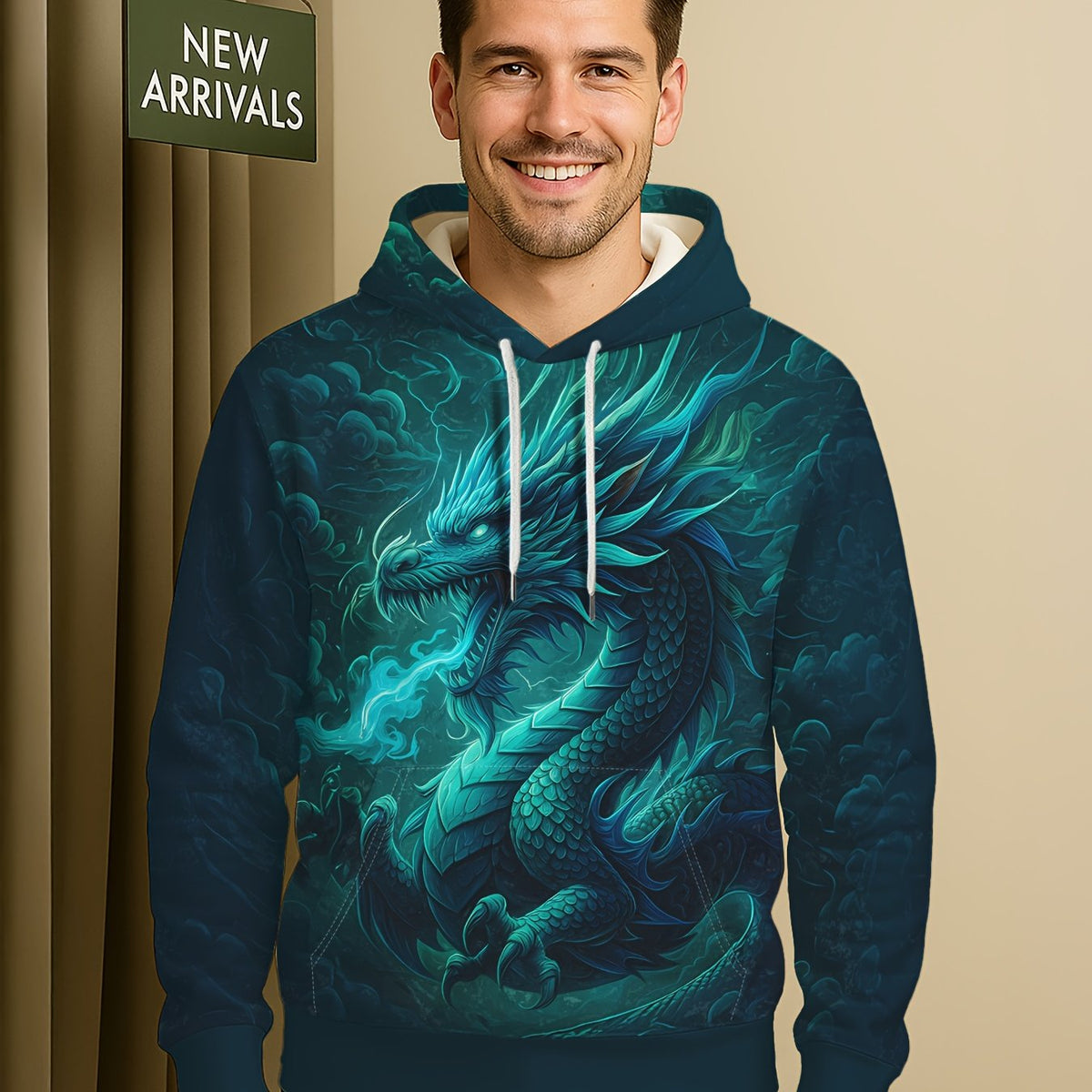 Men's Hoodie with Front Pocket - Adjustable Drawstring Hood - Long Sleeve Pullover Sweatshirt - Fall/Winter Casual Streetwear - Machine Washable Polyester Knit - Regular Fit Everyday Outerwear, Outdoor Clothing, Bold Design, Comfortable Fabric, Urban Styl