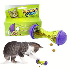 1pc Whisker Wonders Interactive Cat Toy - Non-Electric Treat Dispensing Bone-Shaped Puzzle for Cats, Durable Plastic Material, Engaging Pet Play Accessory, Without Battery