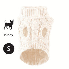 1pc Cozy Knit Cat & Dog Sweater - Soft Acrylic Pullover for Small to Medium Pets, Winter & Fall Warmth, 7 Color Options, Machine Washable