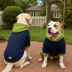 1PC All-Season Pet Hoodie for Medium/Large Dogs - Machine Washable, Knitted Polyester Fabric, Thick Warm Pullover Coat for Labrador, Rottweiler, Beagle