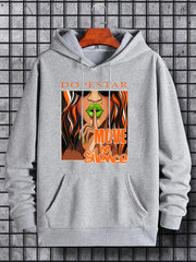 She Is The Storm Slogan & Girl Print Hoodie, Hoodies For Men, Men's Casual Graphic Design Pullover Hooded Sweatshirt With Kangaroo Pocket For Spring Fall, As Gifts