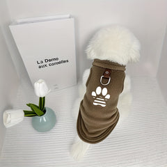 Velvet Pet Vest, Suitable for Small and Medium Dogs and Cats - Soft Thick Warm Jacket with D-ring Traction Rope Hook - Perfect Choice for Autumn and Winter