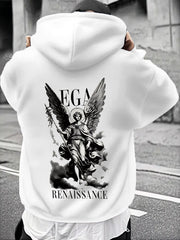 American Vintage Autumn/Winter High Street Trend Print Long Sleeve Men's Sweatshirt, Suitable for Outdoor Activities, Fitness, and Gift Giving