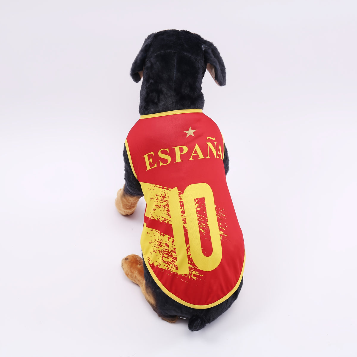 1pc Spain National Team Pet Jersey 2026 - Sleeveless Dog & Cat Soccer Shirt with Spain Flag Colors, Number 10 & Emblem, Breathable All-Season Comfort Fit for Small/Medium/Large Dogs & Cats, Machine Washable Football Apparel