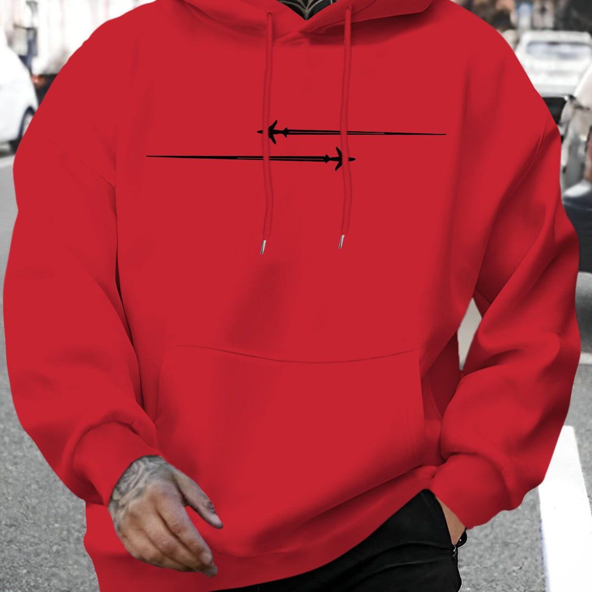 Men'S New Stylish Airplane Print Casual Hoodie with Drawstring, Perfect for Autumn And Winter, Comfortable And Versatile Long-Sleeve Sweatshirt.