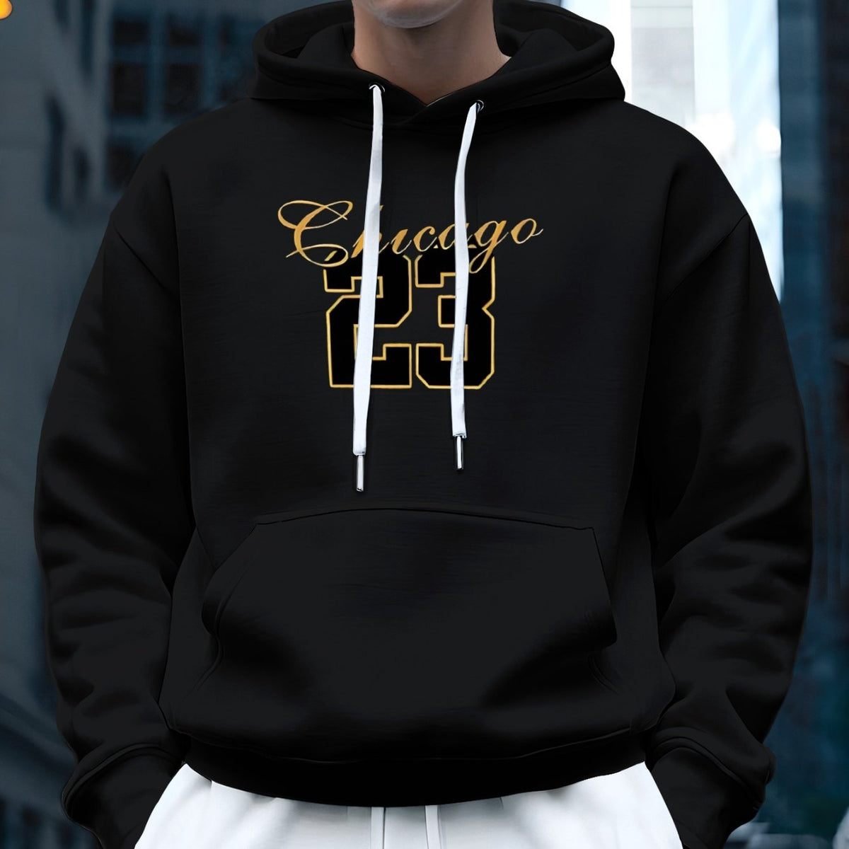 Men's 23 Number Print Hoodie - Green & Team Logo Sweatshirt, Casual Pullover with Kangaroo Pocket, Machine Washable Inspired Apparel