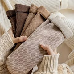 5 Pairs Unisex Fleece-Lined Thermal Winter Socks - Soft Warm Elastic Floor Socks for Sleep, Yoga & Indoor Activities, Cozy Plush Ankle Socks in Neutral Earth Tones (Black/Brown/Beige/White/), Fluffy Socks, Sleepwear Socks, Plush Texture, Comfortable Wear