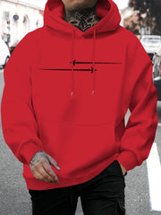Men'S New Stylish Airplane Print Casual Hoodie with Drawstring, Perfect for Autumn And Winter, Comfortable And Versatile Long-Sleeve Sweatshirt.