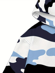 Men's Full-Zip Hooded Sweatshirt - Loose-Fit All-Over Print Jacket with Hood, Machine Washable Casual Zippered Sweater for Spring/Fall, Travel & Daily Wear, Comfortable Layered Outfit (No Dry-Clean) - Digital Pattern Design