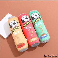 [Dog Toy] 1pc Potato Chip Bucket Shaped Plush Chew Toy - Tear-Resistant Soft Chew-Proof Dog Toy, Safe for teething, Interactive play, Indoor/Outdoor use - Ideal for Puppies, Small Dogs - Durable Pet Chew Toy, Playful Design, Tearresistant Material