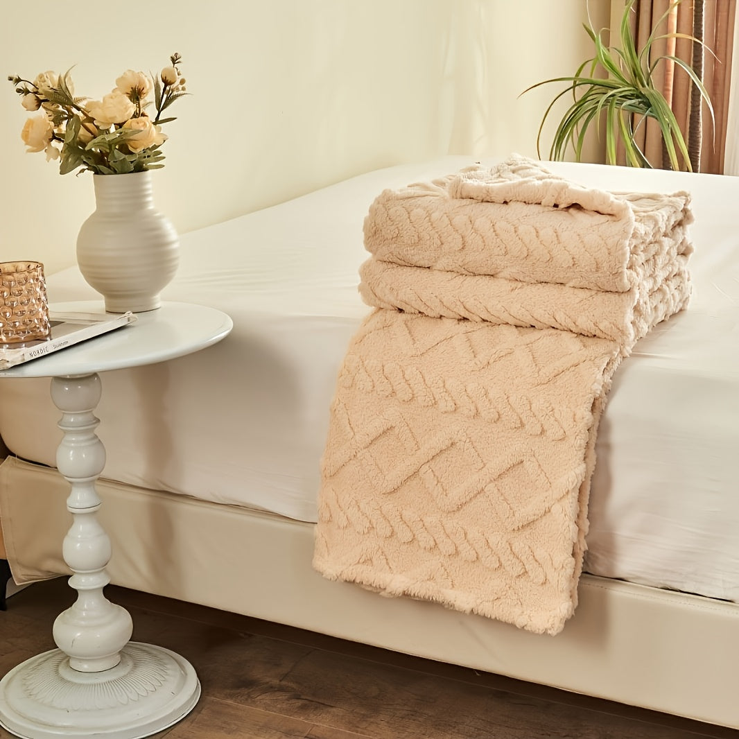1pc Luxurious Fleece Blanket | Ultra-Soft 3D Plush with Dense Weave for Exceptional Warmth, Cozy Flannel Throw for Bed, Couch, Travel, and Outdoor Use - Versatile, Extra Warm, and Air-Conditioning, Lowest Price in US, 1lb, 2lbs, 3lbs Per Blanket