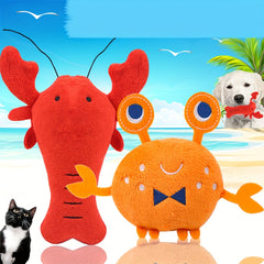 1pc Crab Design Pet Grinding Teeth Plush Toy, Durable Chew Toy For Dog Interactive Supply