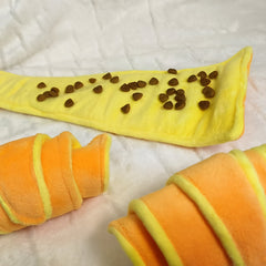 Durable Plush Croissant Dog Toy with Treat Dispenser - Interactive Hide & Seek Anxiety Relief Toy for Medium Dogs, Chew-Resistant Soft Plush Material & Realistic Design for Mental Stimulation & Playtime Fun, Interactive Dog Toy | Playful Pet Toy | Plush D