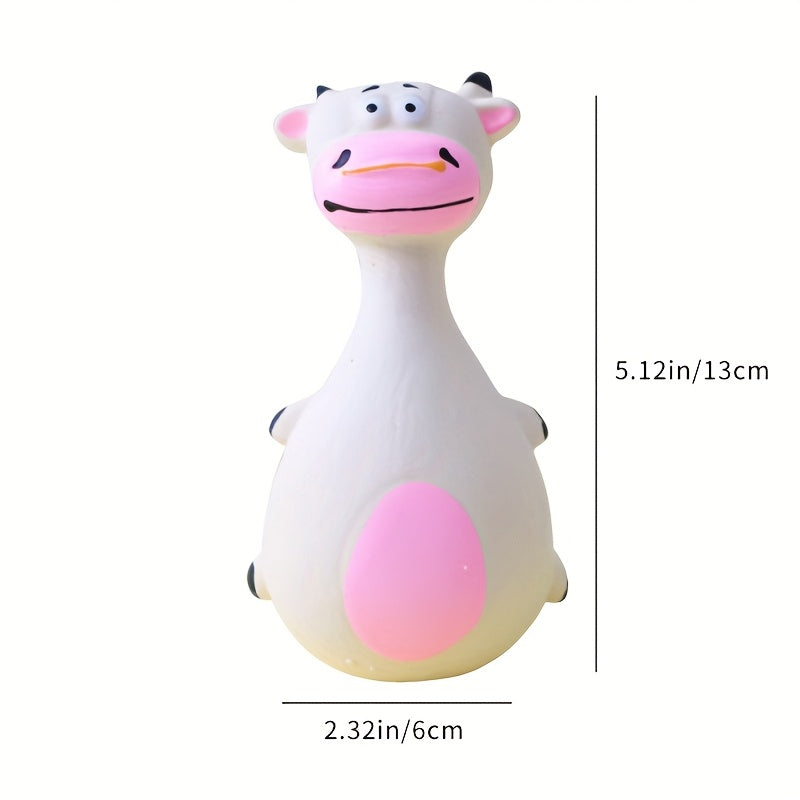 1 Durable Bite-Resistant Squeaky Latex Toy - Cute Cartoon Dog Chew Toy with Bone Shape, Vibrant Colors & Durable Details for Daily Play, Training, Holiday Celebrations - Essential Pet Fun, Without Battery