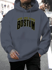 Men'S Printed Hoodie | Casual Drawstring Pullover with Comfortable and Versatile Long Sleeves for Autumn and Winter