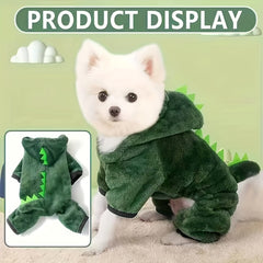 1pc Dog Clothes Autumn, Winter Dinosaur Transformation Pet Four-Legged Outfit Cute Costume for Medium and  Breeds, Hooded Sweatshirt Cat Apparel