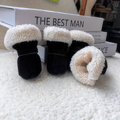 [Warm Dog Shoes] Warm and Thickened Dog Shoes for Autumn and Winter with Soft Sole Reflective Shoe Covers, Indoor Anti-Slip Pet Footwear