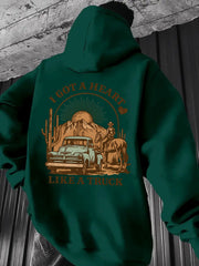 Men's Heavyweight Hooded Sweatshirt - Winter Warm Pullover Hoodie with Geometric Patterns, Loose Fit Streetwear Sweater, Durable Casual Sweaters for Urban Style & Layering (Machine Washable) - Suitable for Winter Warmth & Year-Round Wear