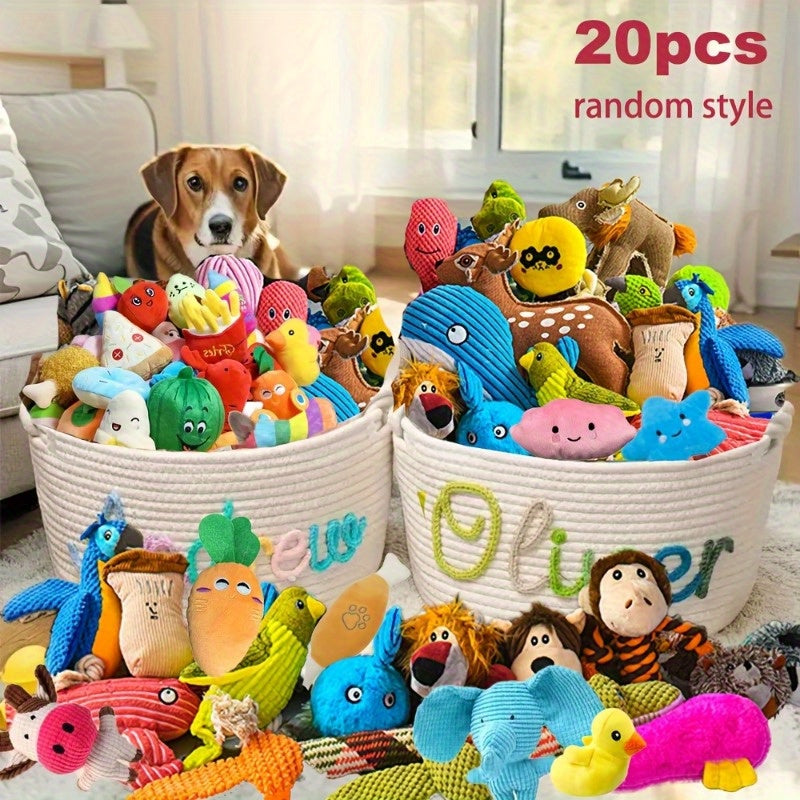 [20pcs Squeaky Dog Toy] 20pcs Chew-Resistant Squeaky Dog Toy Gift Set | Perfect for Small Dogs, Keeps Your Pet Entertained and Engaged