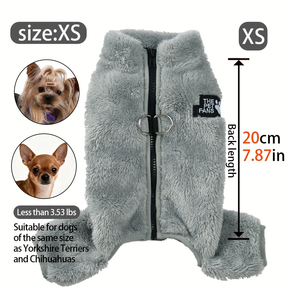 Thickened Soft Light Beige-Friendly Pet Coat for Autumn and Winter, Warm -Lined Design, Essential for Small and Medium Dogs at Home