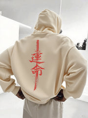 Men's Autumn/Winter Fashion Print Hooded Sweatshirt, Versatile Sporty Casual Loose Fit Hooded Sweatshirt XZ017-S